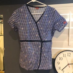 Dickies scrub top with elephants